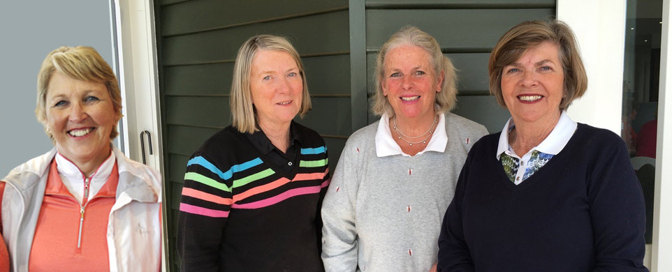 Executive of the Women's Inter-School Golf Challenge Cup Committee, Left to right - Alison Davies Asst. Secretary, Sue Thomas Hon Secretary/Treasurer, Anna Tucker President, Cathy Ockleshaw Vice President.